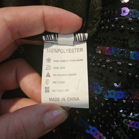 NEW Gatsby Black Sequin Dress Size S Party Fringe Retro Festive Beaded Bodycon - Picture 12 of 12